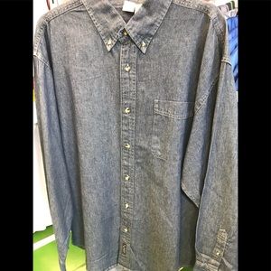 Port and company xl Jean long sleeve button down